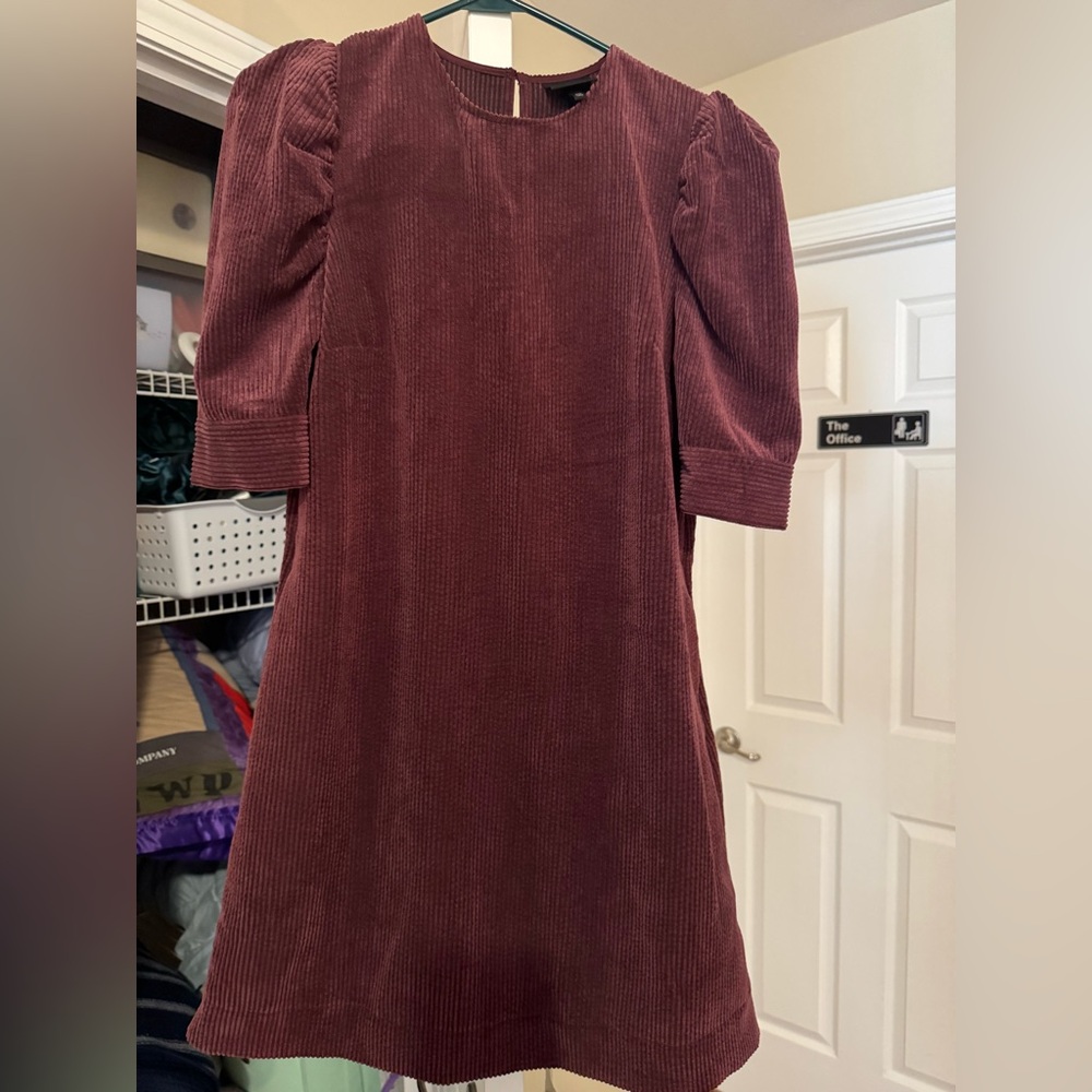 Who What Wear Maroon Corduroy Dress